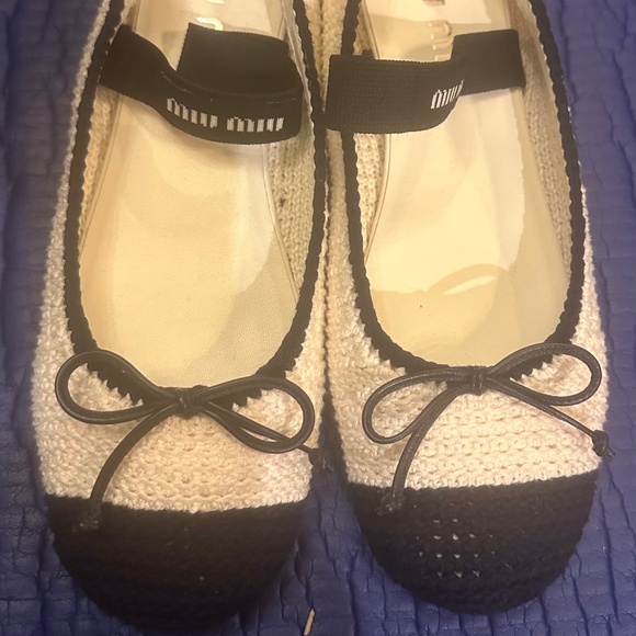 Miu Miu Crochet knit ballerina flats